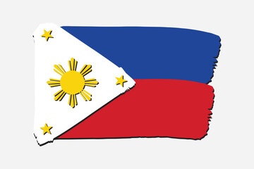 Philippines Flag with colored hand drawn lines in Vector Format