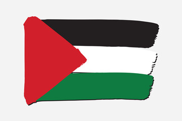 Palestine Flag with colored hand drawn lines in Vector Format