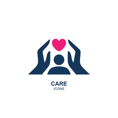 Care icon logo vector illustration in flat style