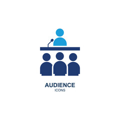 Audience icon logo vector illustration in flat style