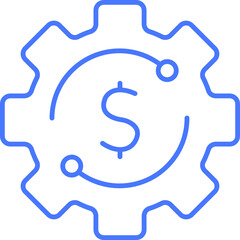 Gear setting money line icon