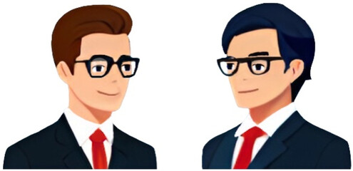 business man and woman - elegant man and woman talking - stylized drawing - icon - ideal for website, email, presentation, advertisement, label, sticker, postcard, ticket, logo, slide, print

