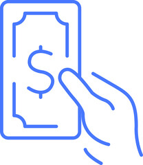 Cash payment line icon