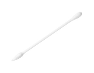 One clean cotton bud isolated on white