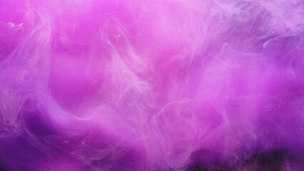 Color vapor. Ink water floating. Magic spell. Fantasy dream. Neon pink purple haze cloud wave texture abstract art background.