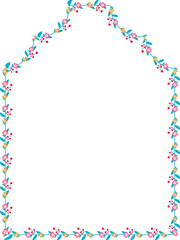 Draped Arch rectangular frame architectural Flower window Flower door flower frame floral leaf leaves decoration natural Botanical Branches wedding card anniversary celebration beautiful arabesque