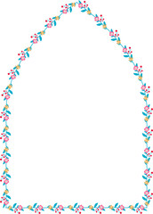 Three-Pointed Arch rectangular frame architectural Flower window Flower door flower frame floral leaf leaves decoration natural Botanical Branches wedding card anniversary celebration beautiful