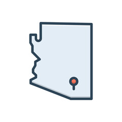 Color illustration icon for tucson 