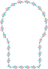 Rounded Horseshoe Arch rectangular frame architectural Flower window Flower door flower frame floral leaf leaves decoration natural Botanical Branches wedding card anniversary celebration beautiful 