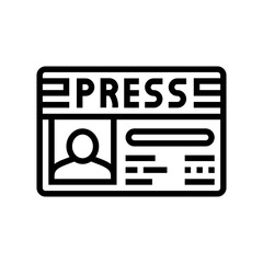 press pass news media line icon vector. press pass news media sign. isolated contour symbol black illustration