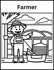 Coloring pages showcasing different community helpers like doctors, firefighters, police officers, or teachers