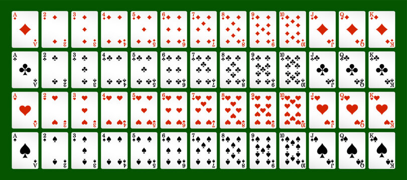 Playing cards for poker. Vector. Eps-10