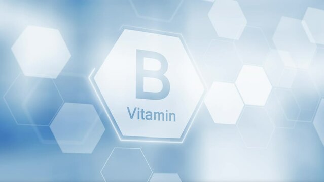 Symbol for the Vitamin B. Clean abstract commercial background