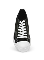 One black classic old school sneaker isolated on white
