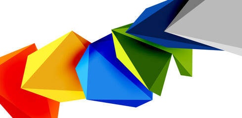 3d low poly triangle design elements