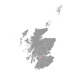 Glasgow map, council area of Scotland. Vector illustration.