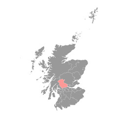 Stirling map, council area of Scotland. Vector illustration.