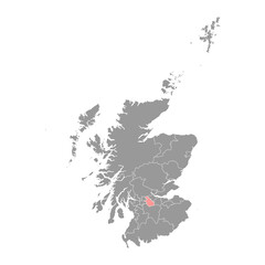 North Lanarkshire map, council area of Scotland. Vector illustration.