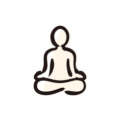 Yoga - India icon/illustration (Hand-drawn line, colored version)