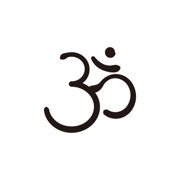 black om symbol on white background clip art preview