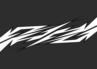Simple geometric racing decal pattern. Car stripe pattern