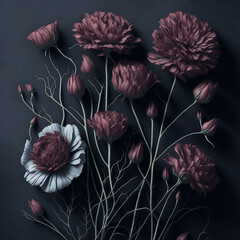 stunning carnation charming in a dark background
