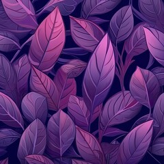 Obraz na płótnie Canvas Leaves on purple background Generative Ai
