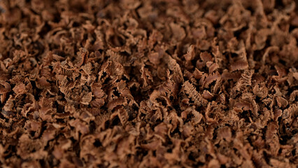 Ground dark chocolate ingredients for desserts and drinks