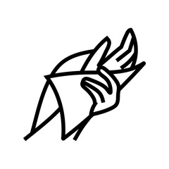 hand wiping with paper towel line icon vector. hand wiping with paper towel sign. isolated contour symbol black illustration