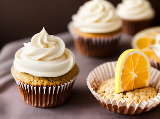 Cozy realistic neutral highdetail cupcake restaurant.