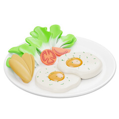 Fried Eggs 3D Icon
