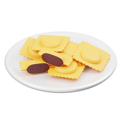 Ravioli Italian Food 3D Icon