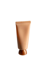 Plastic white tube for cream or lotion. Skin care or sunscreen cosmetic on transparent background