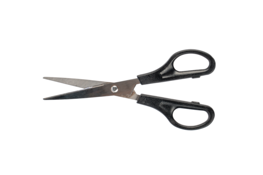 Office stationery scissors cutting on transparent background