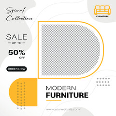 Modern furniture social media and Instagram post design