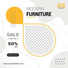 Modern furniture social media and Instagram post design