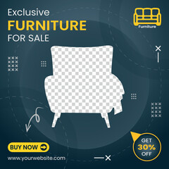 exclusive furniture sale design template for social media post and banner promotion