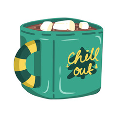 Mug coffee and hot chocolate marshmallows 