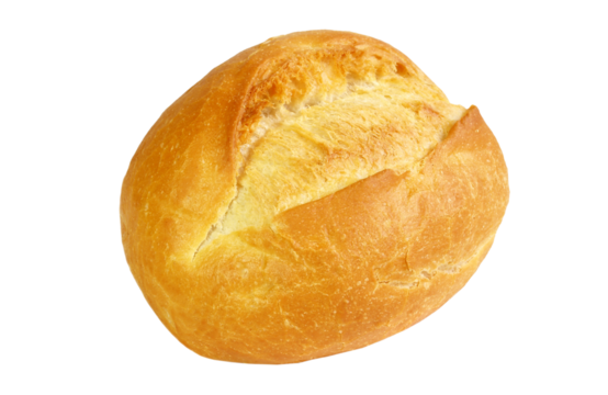 Classic Bread Roll on Transparent PNG Background
