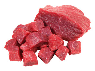 Raw Beef Goulash on Transparent PNG Background