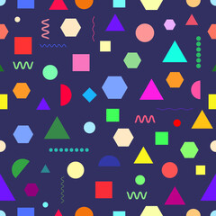 Geometric shapes, Seamless pattern, Vector