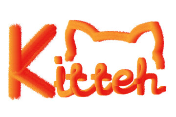 Kitten With orange Fur Text Effect