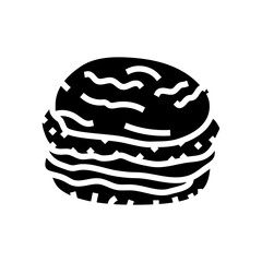 ham bun food meal glyph icon vector. ham bun food meal sign. isolated symbol illustration