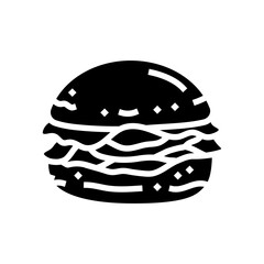 bacon bun food meal glyph icon vector. bacon bun food meal sign. isolated symbol illustration