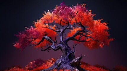 Fototapeta na wymiar A beautiful tree with many colors on it Generative Ai