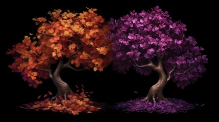A beautiful tree with many colors on it Generative Ai
