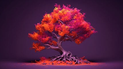 A beautiful tree with many colors on it Generative Ai