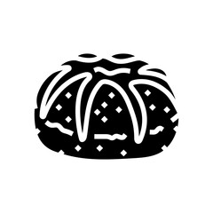 feta bun food meal glyph icon vector. feta bun food meal sign. isolated symbol illustration