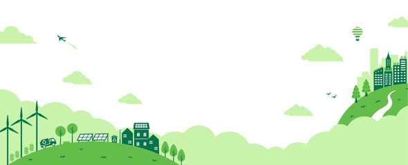 Ecology motif vector banner illustration ( SDGs,  nature conservation ) | no background