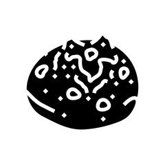 raisin bun food meal glyph icon vector. raisin bun food meal sign. isolated symbol illustration